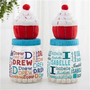 Trendy Repeating Name Personalized Cupcake Candy Jar - 42288