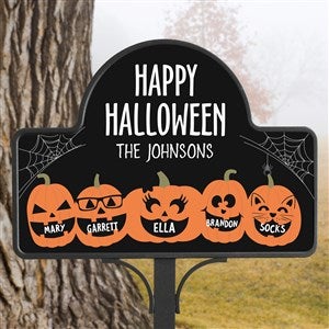 Jack-o-Lantern Family Personalized Halloween Magnetic Garden Sign - 42309-M