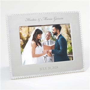 Mariposa String of Pearls Engraved Wedding Photo Frame - 5x7 - 42398-5x7