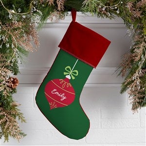 Retro Ornament Personalized Burgundy Christmas Stockings - 42414-B