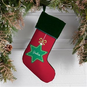 Retro Ornament Personalized Green Christmas Stockings - 42414-G