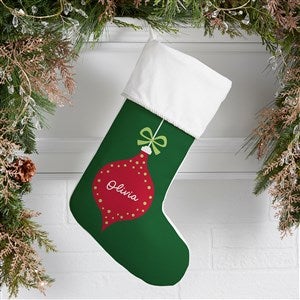 Retro Ornament Personalized Christmas Stockings - Ivory - 42414-I