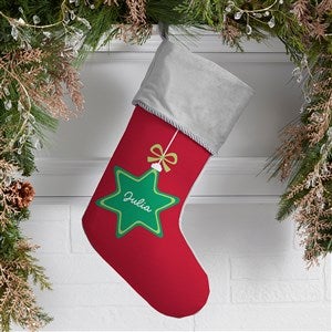 Retro Ornament Personalized Christmas Stockings - Grey - 42414-GR