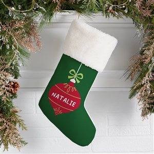 Retro Ornament Personalized Christmas Stockings - Ivory Faux Fur - 42414-IF