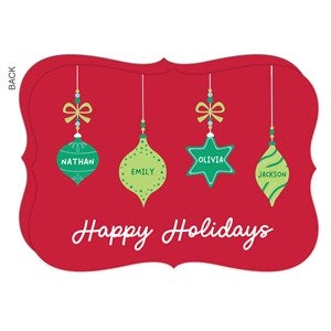 Retro Ornament Personalized Holiday Card-Premium - 42456-P