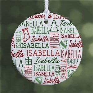 Holiday Repeating Name Personalized Ornament-2.85quot; Glossy - 1 Sided - 42483-1S