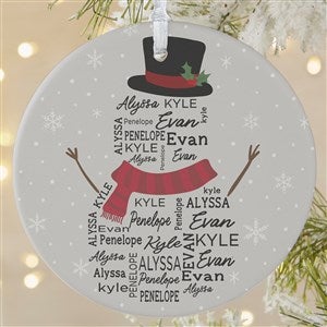 Snowman Repeating Name Personalized Ornament - Large - 42496-1L