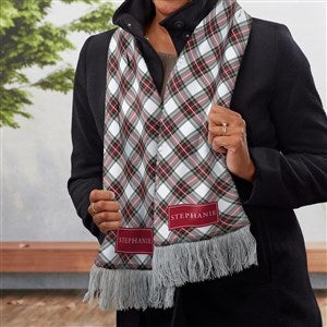 Classic Holiday Plaid Personalized Womens Sherpa Fleece Scarf  - 42741-S
