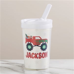 Construction  Monster Trucks Christmas Personalized 8oz. Straw Sippy Cup - 42769