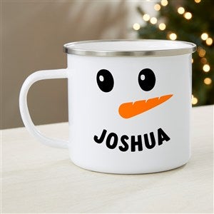 Smiling Snowman Personalized Enamel Mug-Large - 42986-L