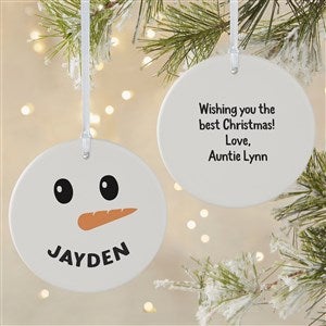 Smiling Snowman Personalized Christmas Ornament - Large - 2-Sided - 42987-2L