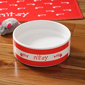 Personalized Ceramic Pet Bowls - Kitty Kitchen Small - 4299-6
