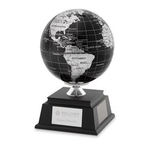 Corporate Engraved Recognition Solar Black Globe Award - 43028