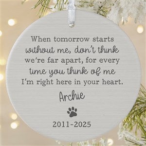 Pet Memorial Personalized Ornament- 3.75 Matte - 1 Sided - 43045-1L