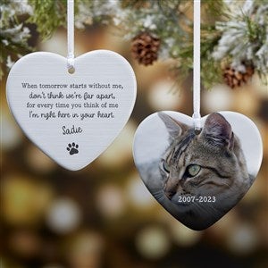 Pet Memorial Personalized Heart Ornament- 3.25quot; Glossy - 2 Sided - 43046-2