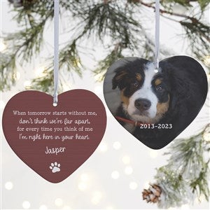 Pet Memorial Personalized Heart Ornament- 4quot; Matte - 2 Sided - 43046-2L
