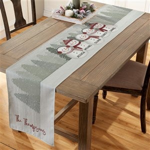 Watercolor Snowman Personalized Table Runner- 16 x 120 - 43088-L
