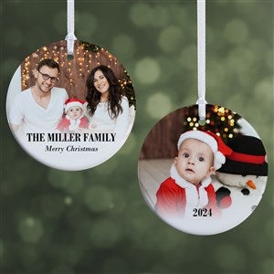 Merry  Bright Personalized Photo Christmas Ornament - Glossy 2-Sided - 43126-2S