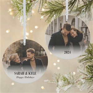Merry  Bright Personalized Photo Christmas Ornament - Large - 2-Sided - 43126-2L