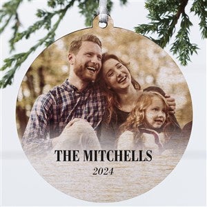 Merry  Bright Personalized Wood Photo Christmas Ornament - 43126-1W