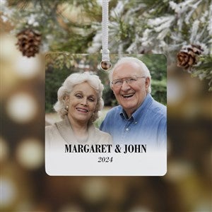Merry  Bright Personalized Metal Photo Christmas Ornament - 43126-1M