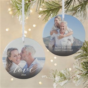 Love Photo Personalized Ornament-3.75quot; Matte - 2 Sided - 43132-2L