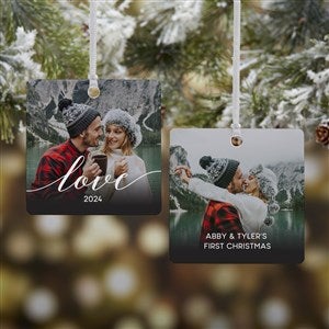Love Photo Personalized Ornament-2.75quot; Metal - 2 Sided - 43132-2M