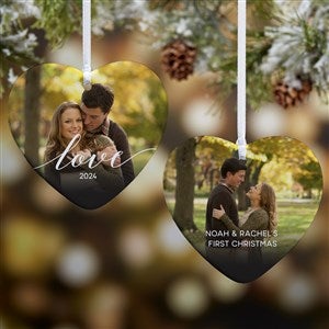 Love Photo Personalized Heart Ornament- 3.25quot; Glossy - 2 Sided - 43133-2