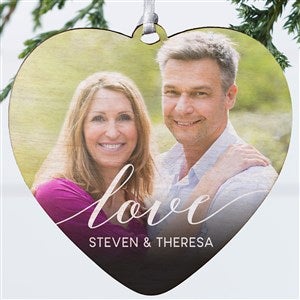 Love Photo Personalized Heart Ornament- 4quot; Wood - 1 Sided - 43133-1W