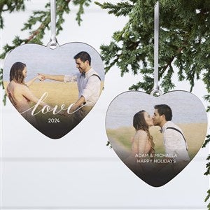 Love Photo  Personalized Heart Ornament- 4quot; Wood - 2 Sided - 43133-2W