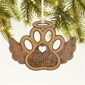 Pet Memorial Wings Personalized Wood Ornament - Natural - 43148-N