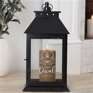 Diwali Personalized Black Decorative Candle Lantern - 43167