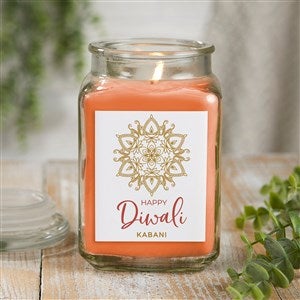 Diwali Personalized 18 oz. Pumpkin Spice Candle Jar - 43169-18PS