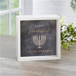 Love and Light Personalized Hanukkah Ivory LED Light Shadow Box- 6quot;x 6quot; - 43180-I-6x6
