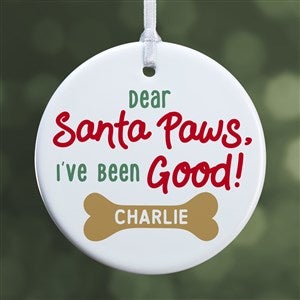 Santa Paws Personalized Ornament-2.85quot; Glossy - 1 Sided - 43208-1S