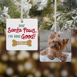 Santa Paws Personalized Ornament-2.75" Metal - 2 Sided - 43208-2M