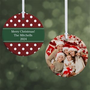 Christmas Custom Pattern Personalized Ornament- 2.85quot; Glossy - 2 Sided - 43210-2S