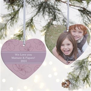 Christmas Custom Pattern Personalized Heart Ornament- 4quot; Matte - 2 Sided - 43211-2L