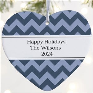 Christmas Custom Pattern Personalized Heart Ornament- 4quot; Matte - 1 Sided - 43211-1L