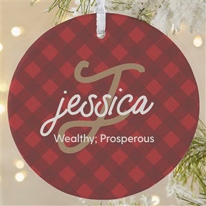 Name Meaning Plaid Personalized Ornament-3.75 Matte - 1 Sided - 43213-1L