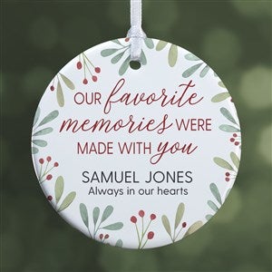 Floral Memorial Photo Personalized Ornament- 2.85quot; Glossy - 1 Sided - 43220-1S