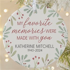 Floral Memorial Photo Personalized Ornament- 3.75quot; Matte - 1 Sided - 43220-1L
