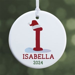 Initially Santa Personalized Ornament- 2.85quot; Glossy - 1 Sided - 43225-1S
