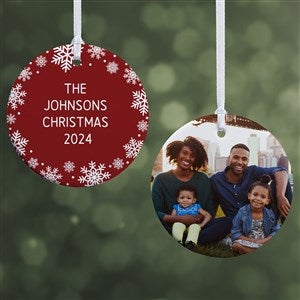 Snowflake Personalized Photo Christmas Ornament- 2.85quot; Glossy - 2 Sided - 43228-2S