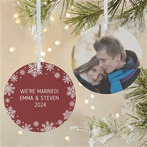 Snowflake Personalized Photo Christmas Ornament- 3.75quot; Matte - 2 Sided - 43228-2L