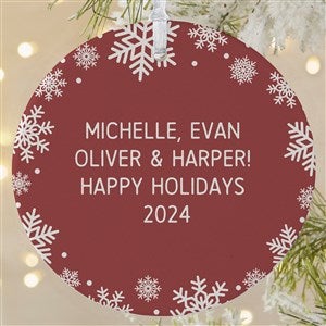 Snowflake Personalized Christmas Ornament- 3.75quot; Matte - 1 Sided - 43228-1L