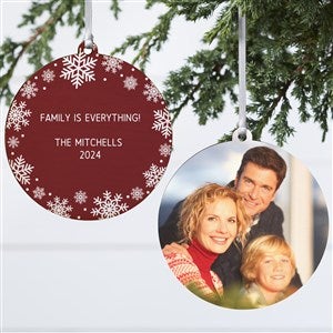 Snowflake Personalized Photo Christmas Ornament- 3.75quot; Wood - 2 Sided - 43228-2W