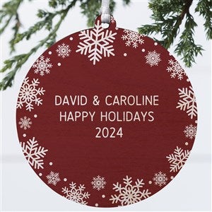 Snowflake Personalized Christmas Ornament- 3.75quot; Wood - 1 Sided - 43228-1W
