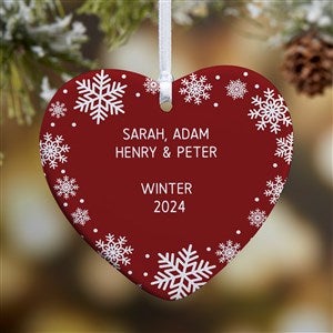 Snowflake Personalized Heart Ornament- 3.25quot; Glossy - 1 Sided - 43229-1
