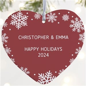 Snowflake Personalized Heart Ornament- 4quot; Matte - 1 Sided - 43229-1L